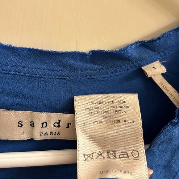 Sandro Talisman Blue Silk Top - Picture 6 of 6